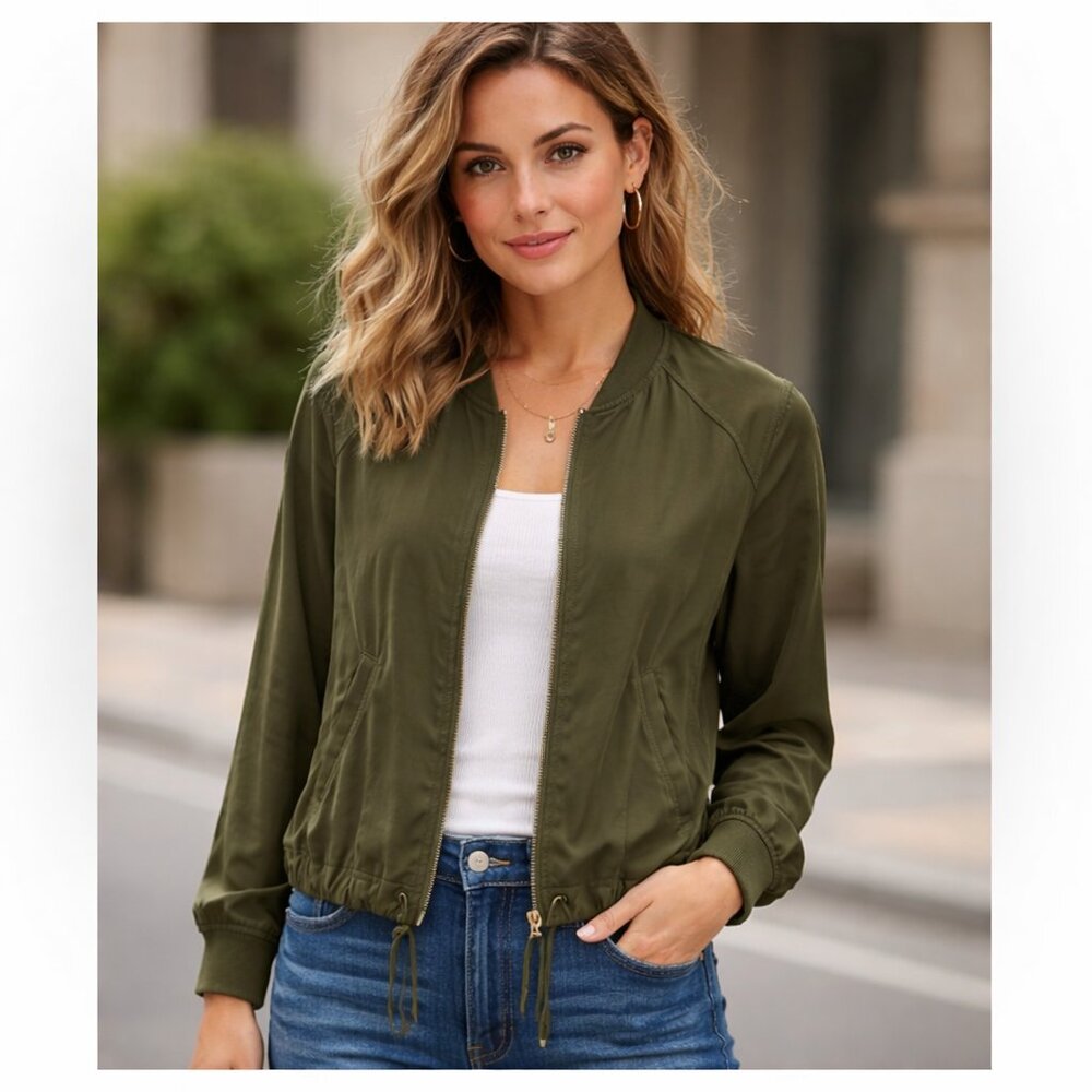 H&M Khaki Bomber Jacket for Women